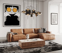 Cambridge RAF Cognac Leather Sectional Sofa