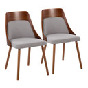 Envelop Dining Chair Fabric and Walnut, Set of 2