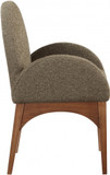 Wembley Dining Arm Chair, Walnut and Boucle Fabric