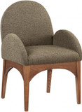 Wembley Dining Arm Chair, Walnut and Boucle Fabric