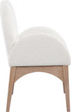 Wembley Dining Arm Chair, Natural Wood and Boucle Fabric