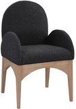 Wembley Dining Arm Chair, Natural Wood and Boucle Fabric