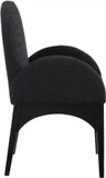 Wembley Dining Arm Chair, Black Wood and Boucle Fabric