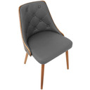 Giovanni Accent Dining Chair, Walnut and Vegan Leather