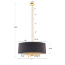 Pegasus 5-Light Drum Shade Chandelier, Black Shade