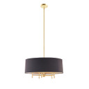 Pegasus 5-Light Drum Shade Chandelier, Black Shade