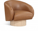 Garrison Vegan Leather Swivel Accent Chair