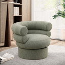 Bindu Linen Textured Fabric Swivel Accent Chair