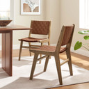 Syracuse Vegan Leather Wood Dining Side Chair - Set of 2