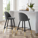 Kayla Performance Velvet Counter Stools, Set of 2