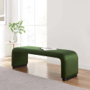 Moda Performance Velvet Waterfall Long Bench, Black Legs