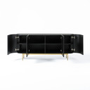 Townsend Mid-Century Modern Black Oak and Brass Buffet