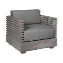 Vision Outdoor Conversation Set Brown Eucalyptus Frame, Gray Fabric