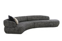 Gifford Dark Grey Fabric Curved Sectional Sofa