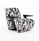 Luna Black & White Fabric Accent Chair