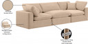 Plush Deluxe Velvet Sofa, Beige