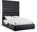 Evan Chenille Fabric Bed High Headboard, Queen