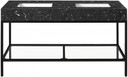 Marley 60" Black Engineered Marble Double Bathroom Vanity, Black Base