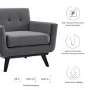 Engage Performance Velvet Armchair, Gray