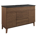 Frank Lloyd 48" Single Sink Bathroom Vanity, Black Vanity Top