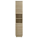 Frank Lloyd Tall Narrow Travertine Bathroom Storage Cabinet
