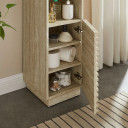 Frank Lloyd Tall Narrow Travertine Bathroom Storage Cabinet