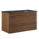 Frank Lloyd 36" Wall-Mount Bathroom Vanity, Black Vanity Top