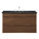 Frank Lloyd 36" Wall-Mount Bathroom Vanity, Black Vanity Top