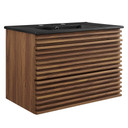 Frank Lloyd 30" Wall-Mount Bathroom Vanity, Black Vanity Top
