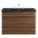 Frank Lloyd 30" Wall-Mount Bathroom Vanity, Black Vanity Top
