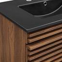 Frank Lloyd 30" Wall-Mount Bathroom Vanity, Black Vanity Top