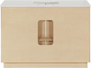 Gia 48" White Engineered Stone And Solid Wood Bathroom Vanity