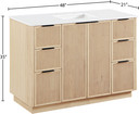Gia 48" White Engineered Stone And Solid Wood Bathroom Vanity