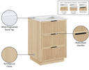 Gia 24" White Engineered Stone And Solid Wood Bathroom Vanity