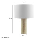 Remedy Travertine Table Lamp With Fabric Drum Shade in Travertine