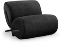 Japandi Fabric Upholstered Accent Chair, Black Finish