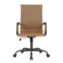 Dalton Leather High-Back Adjustable Office Conference Chair with Armrests, Black Frame