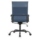 Dalton Leather High-Back Adjustable Office Conference Chair with Armrests, Black Frame