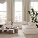 Avenir Cream Boucle Modular Curved Sectional