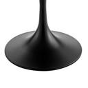 Pedestal Design 40" Round Oak Dining Table, Black Base