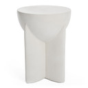 Misa Modern Oyster Concrete Round Side Table
