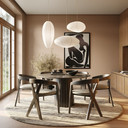 Wegner Mid-Century Modern Wenge Round Dining Table