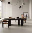 Salvo Modern 118" Black Ash Dining Table