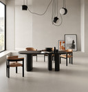 Salvo Modern 87" Black Ash Dining Table