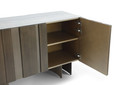 Kimo Modern Faux Travertine Ceramic + Bronze Buffet