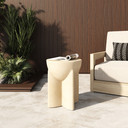Misa Modern Beige Concrete Round Side Table