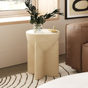 Misa Modern Beige Concrete Round Side Table