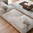 Serene 4-Piece Modular Upholstered Corduroy Sectional Sofa With Ottoman