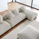 Serene 4-Piece Modular Upholstered Corduroy Sectional Sofa With Ottoman