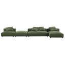 Serene 4-Piece Modular Upholstered Corduroy Sectional Sofa With Ottoman